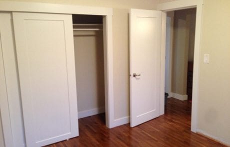 completed apartment renovation - entry closet