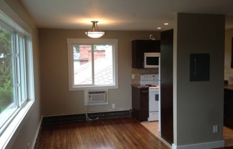 completed apartment renovation - livingroom/kitchen