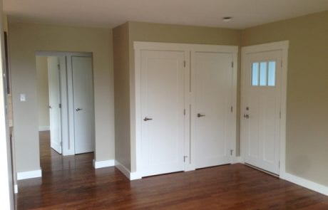 completed apartment renovation - living room/ hallway