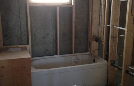 during residential renovation 6th ave - master bathroom framing