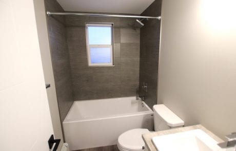 before apartment renovation - bathroom, soaker tub