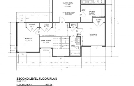 Second level floor plan of Custom Home by Motivo Design Group Inc