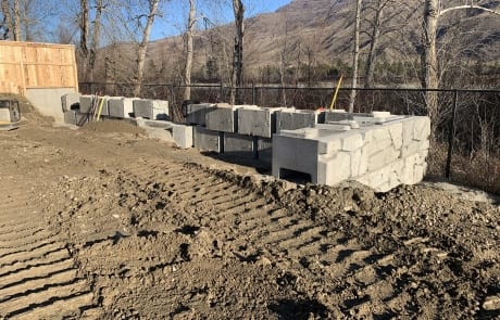 Verti-Block retaining wall before backfilling